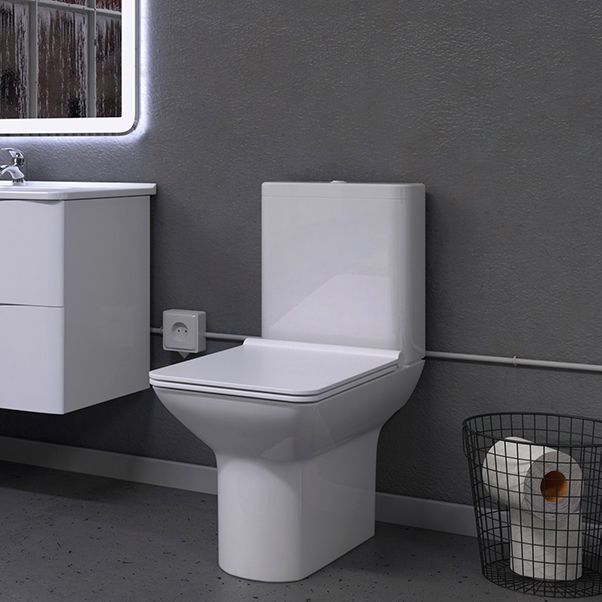 Унитаз-компакт безободковый Sole Quadro с крышкой Soft-close