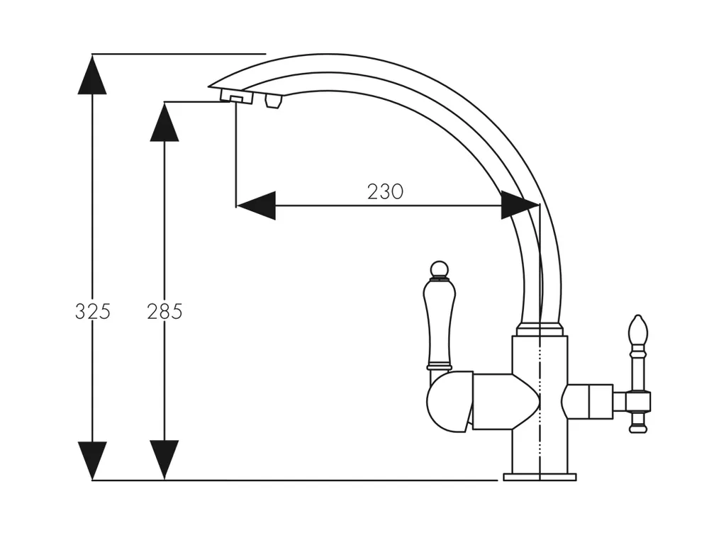 Смеситель для кухни с встроенным краном под питьевую воду Kaiser Vincent 31244