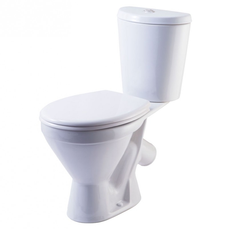 Унитаз-компакт Rosa Элегант белый, косой выпуск