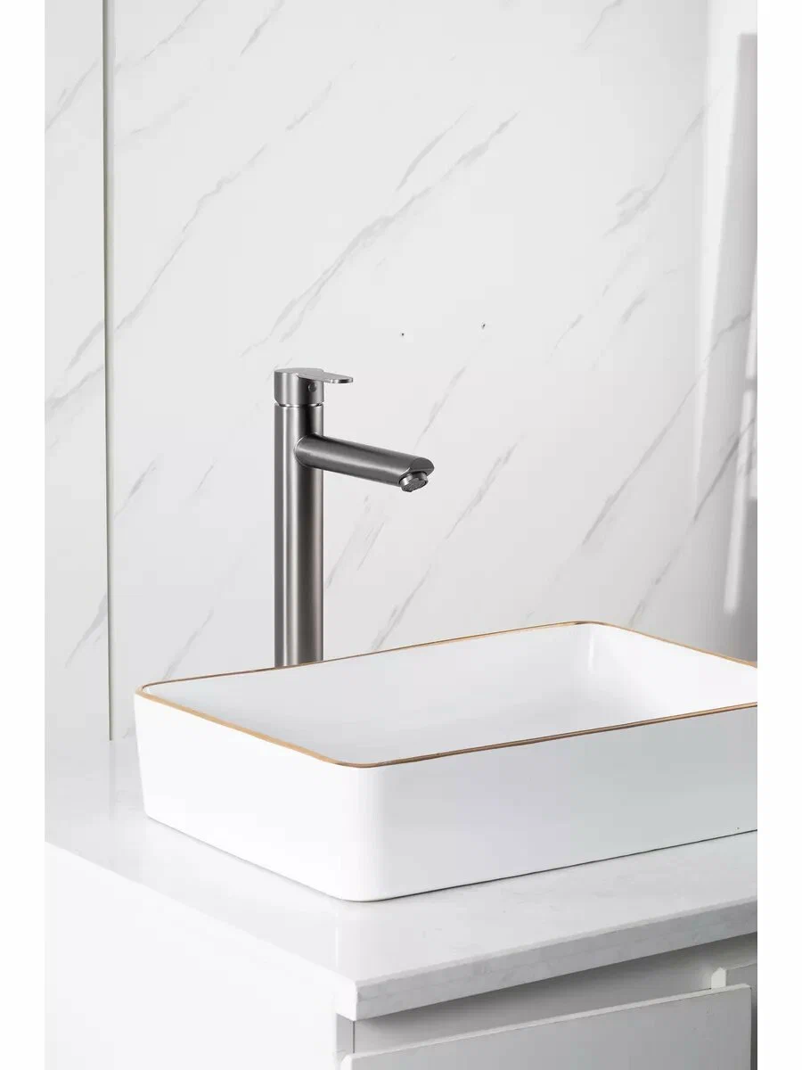 Высокий смеситель для раковины Frap H801-9 F10801-29 оружейная сталь