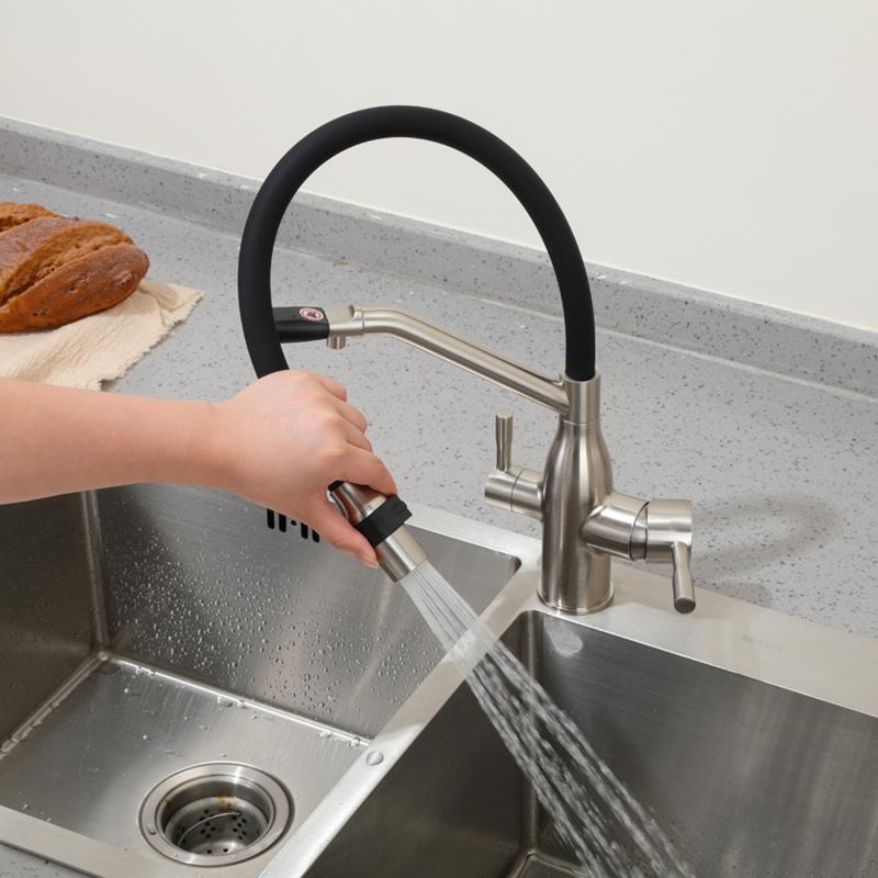 Смеситель для кухни с фильтром Frap H97 F4397-5 сатин