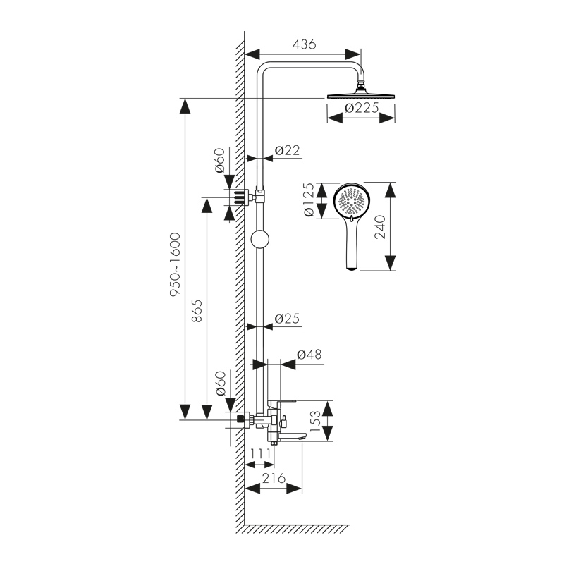 Душевая система Kaiser SX-2060-4 White