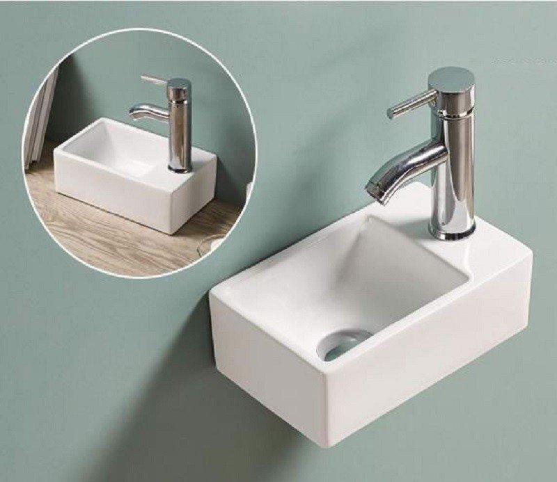 Подвесная/накладная раковина CeramaLux 29,5 N 9048GTL левая белая