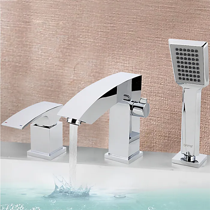 Смеситель на борт ванны 3 отверстия Gappo G07 G1107 хром