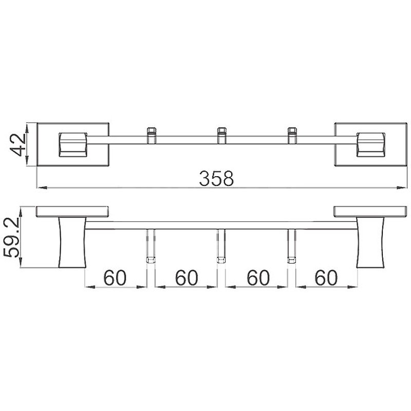 Планка с 3-мя крючками Gappo G07 G0716-30 хром