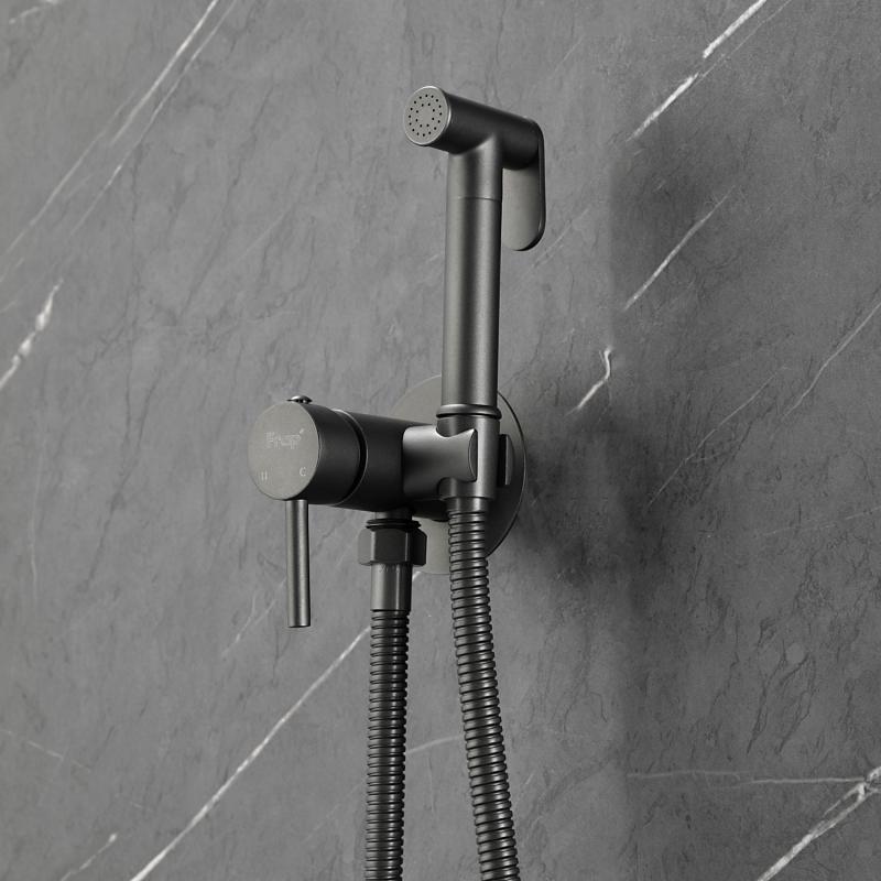 Гигиенический душ встраиваемый Frap F7505-9 оружейная сталь