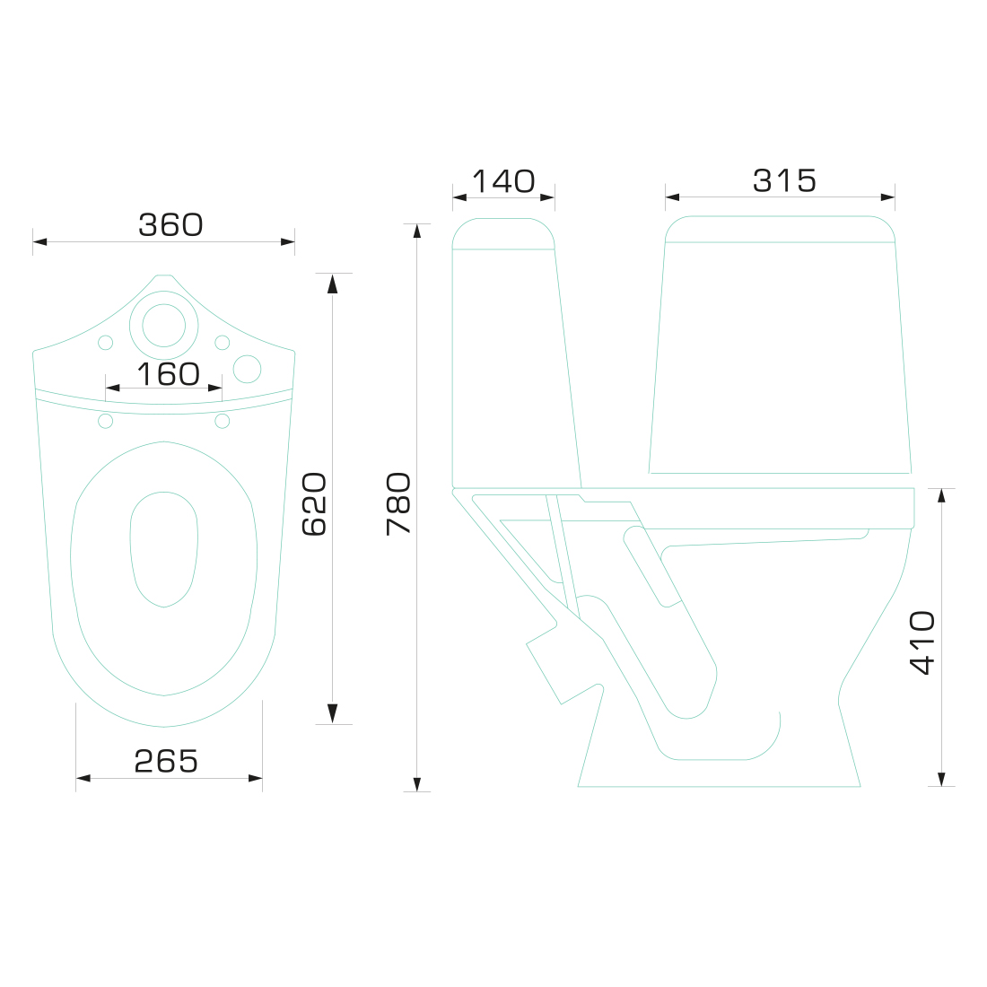 Унитаз-компакт Gesso W 101 косой выпуск