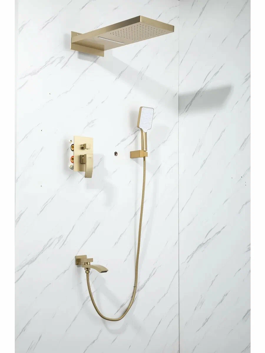 Встраиваемая душевая система Gappo G07 G7107-73 золотой сатин