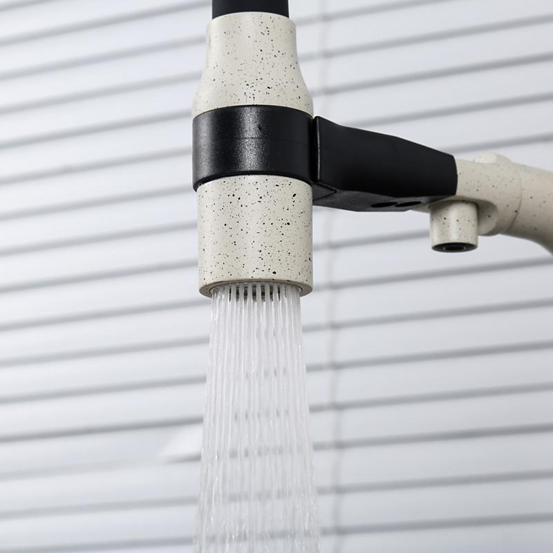 Смеситель для кухни с гибким изливом и фильтром Gappo G4398-81 песочный-черный