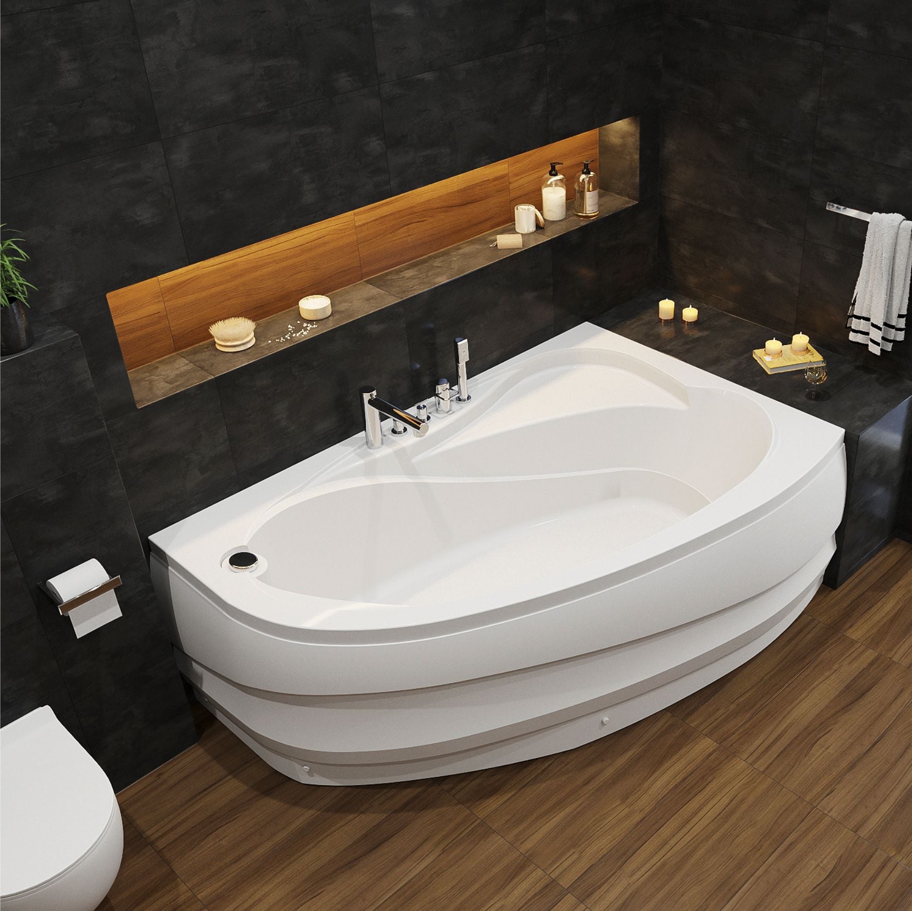 Фронтальная панель для ванны Sole Pandora 165*110 правая