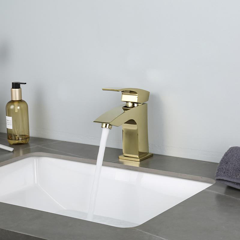 Смеситель для раковины Gappo G07-3 G1007-13 золото