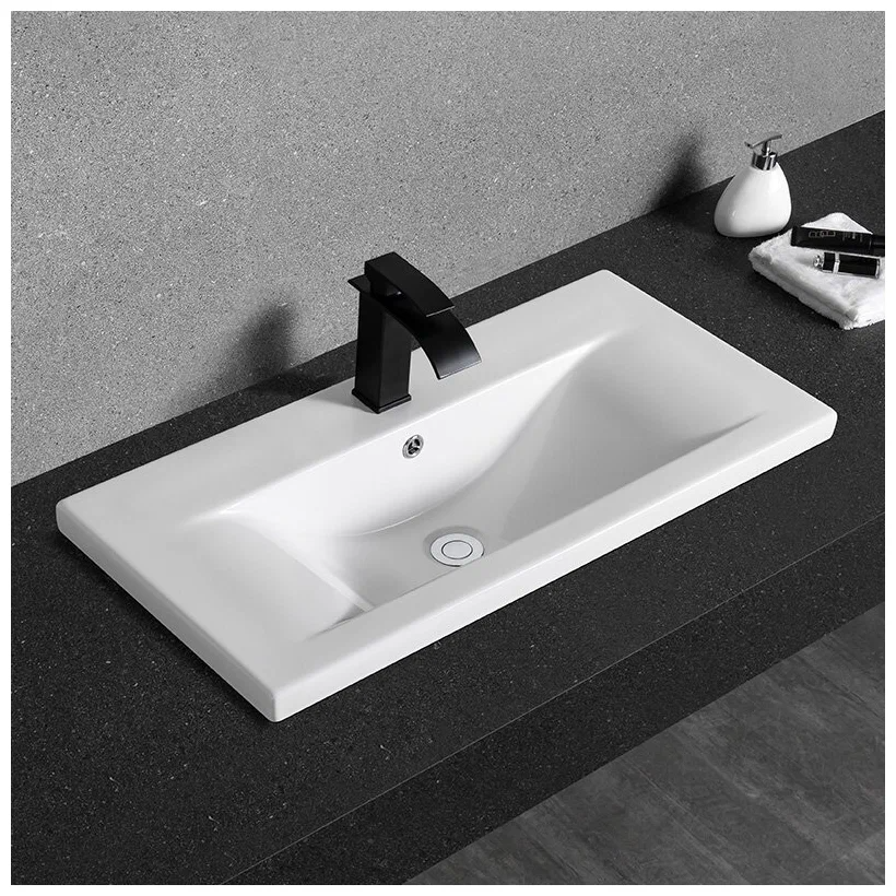 Полувстраиваемая раковина CeramaLux 91 N 9393-90 белая