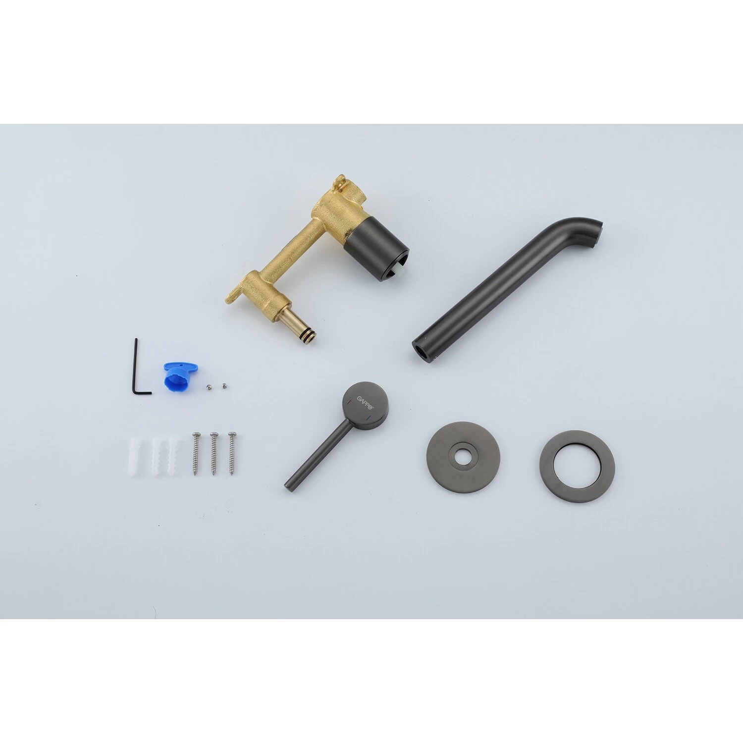 Встраиваемый смеситель для раковины Gappo G06-9 G1206-9 оружейная сталь