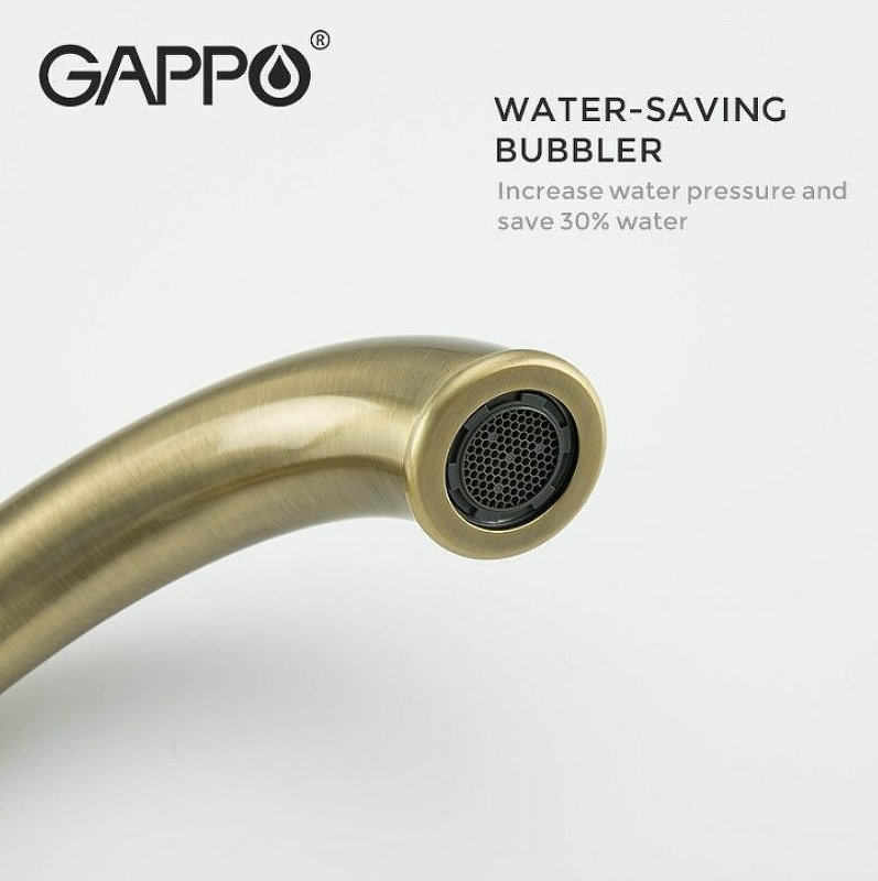Бронзовый врезной смеситель для ванны на 4 отверстия Gappo G1189-4