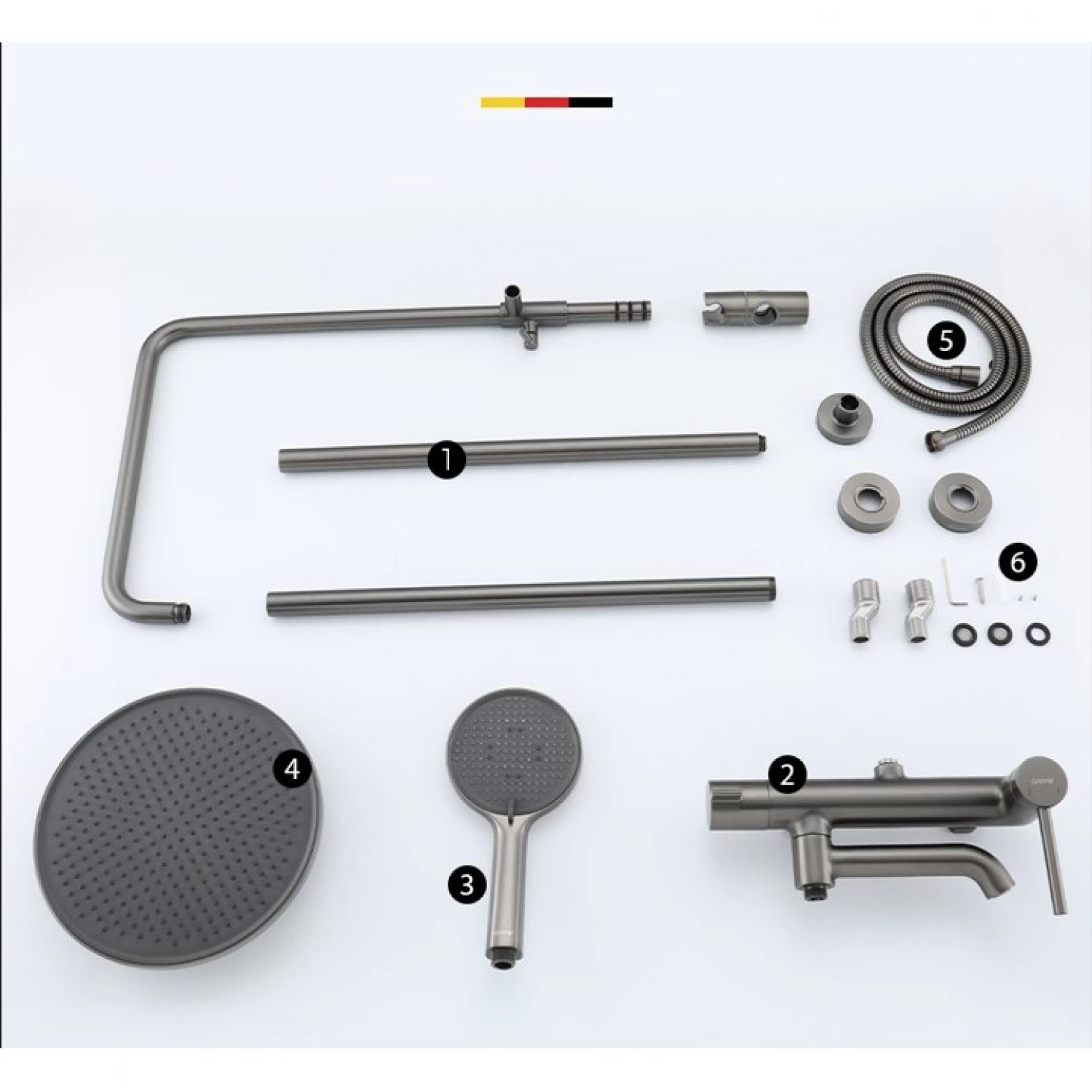 Душевая система Gappo G06-9 G2406-9 оружейная сталь