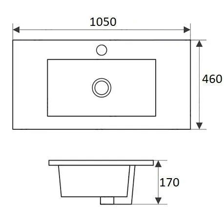 Полувстраиваемая раковина CeramaLux 105 N YJ807-100 белая
