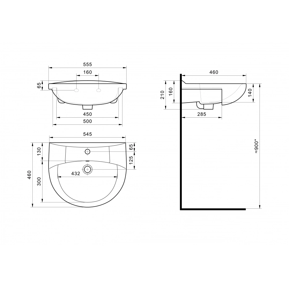 Мебельная раковина Santek Антик 55