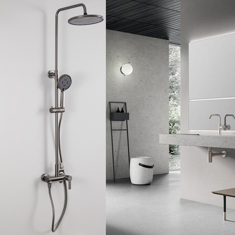 Душевая система Frap H88-9 F2488-9 оружейная сталь