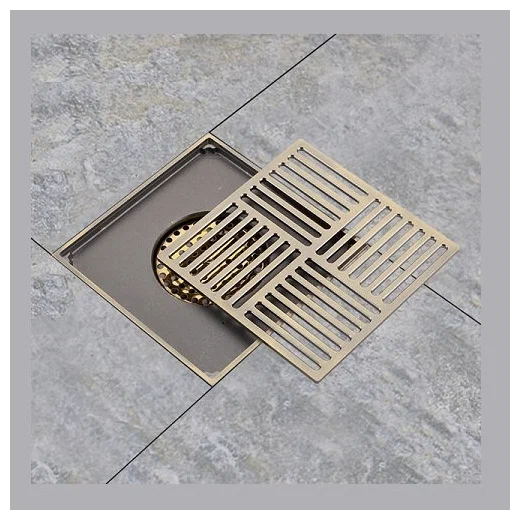 Бронзовый душевой трап Gappo G81501-4 15*15