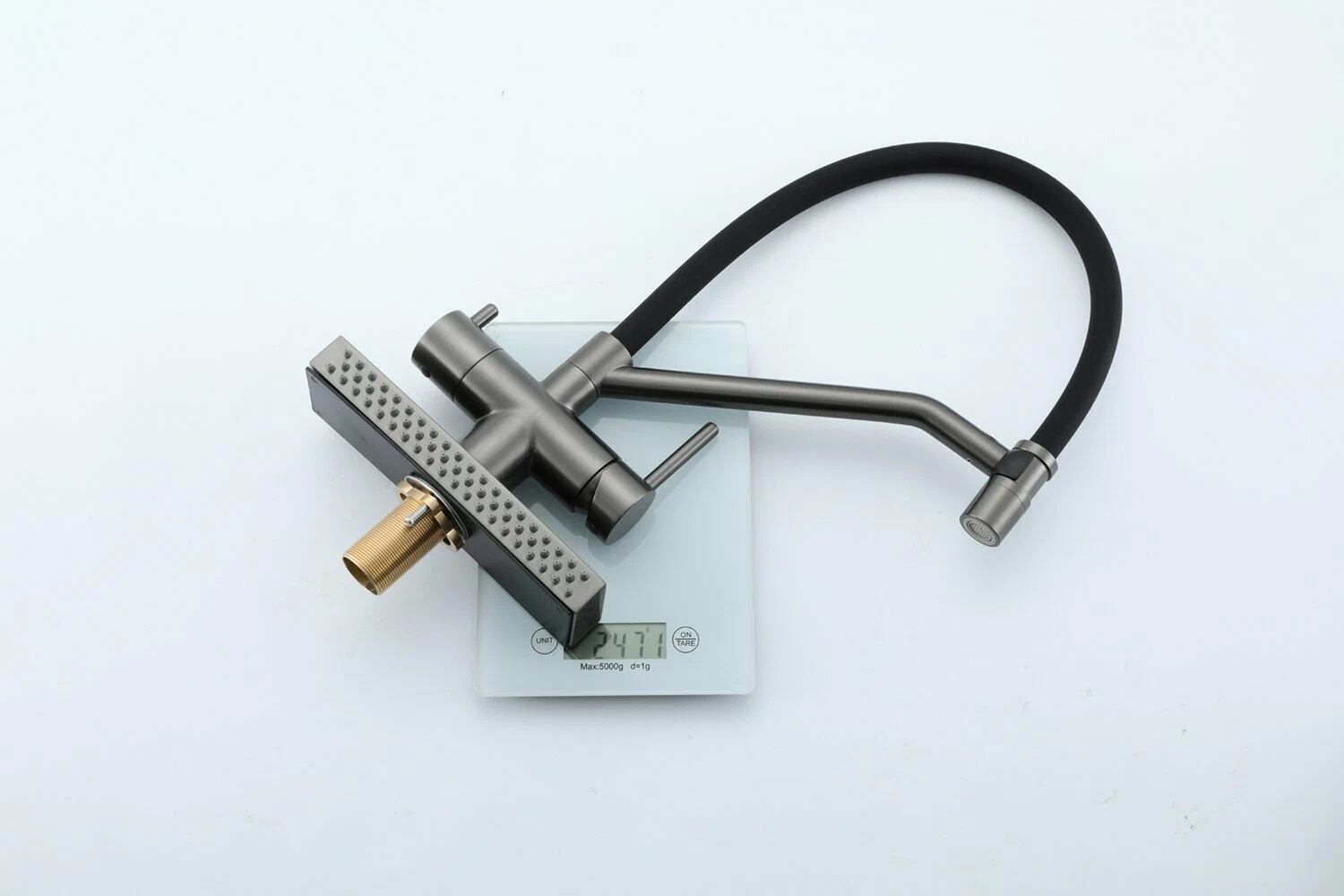 Смеситель для кухни с водопадом Gappo G4098-9 оружейная сталь