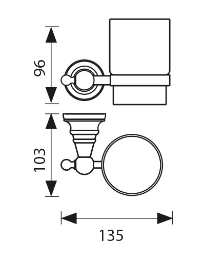 Стакан для щеток Kaiser KH-4205 бронза