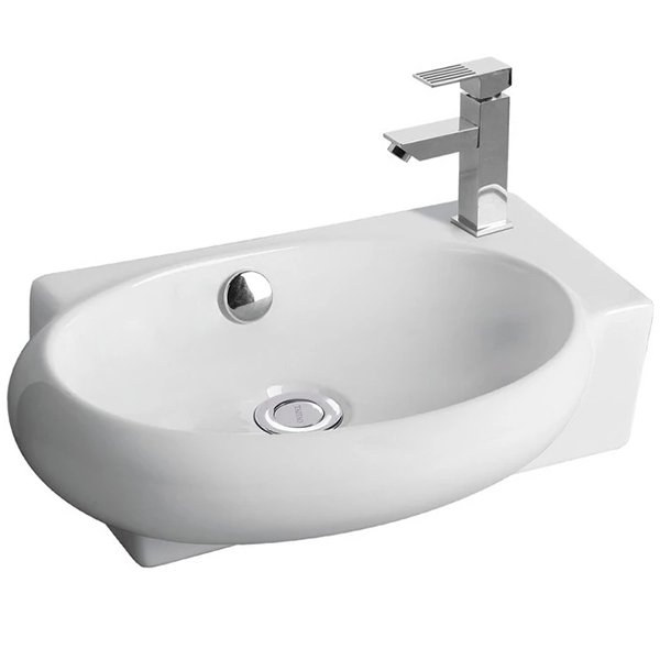 Подвесная раковина CeramaLux 43 N 9100L левая белая