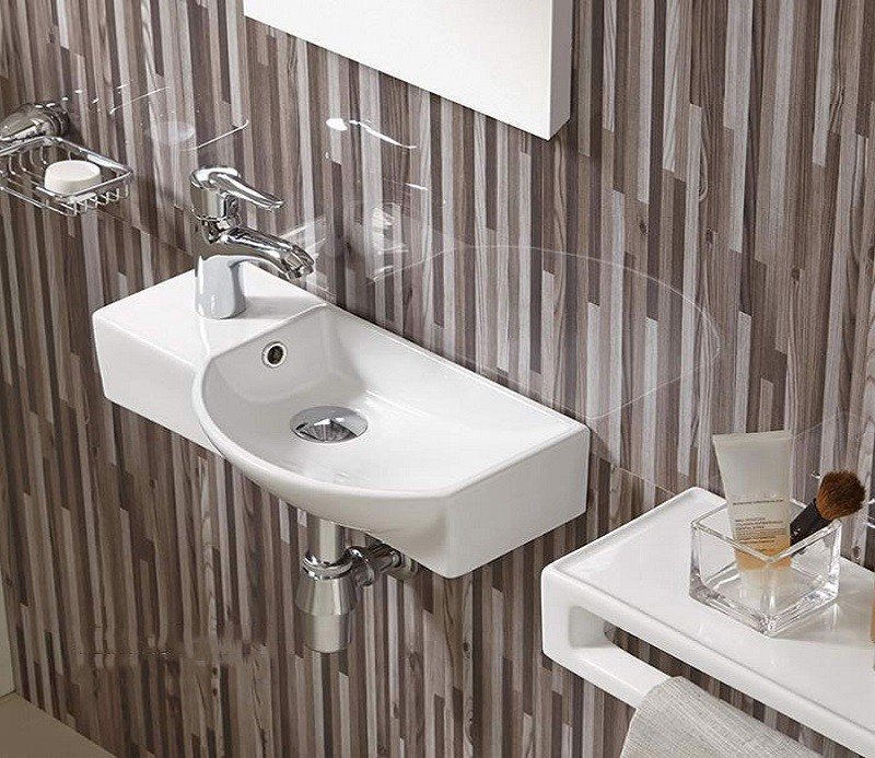 Подвесная раковина CeramaLux 45 N 7947BR правая белая