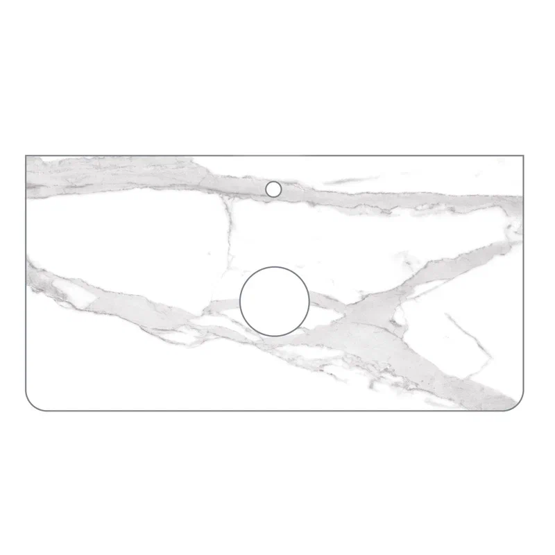 Столешница Callacatta 80 белый мрамор, фаска