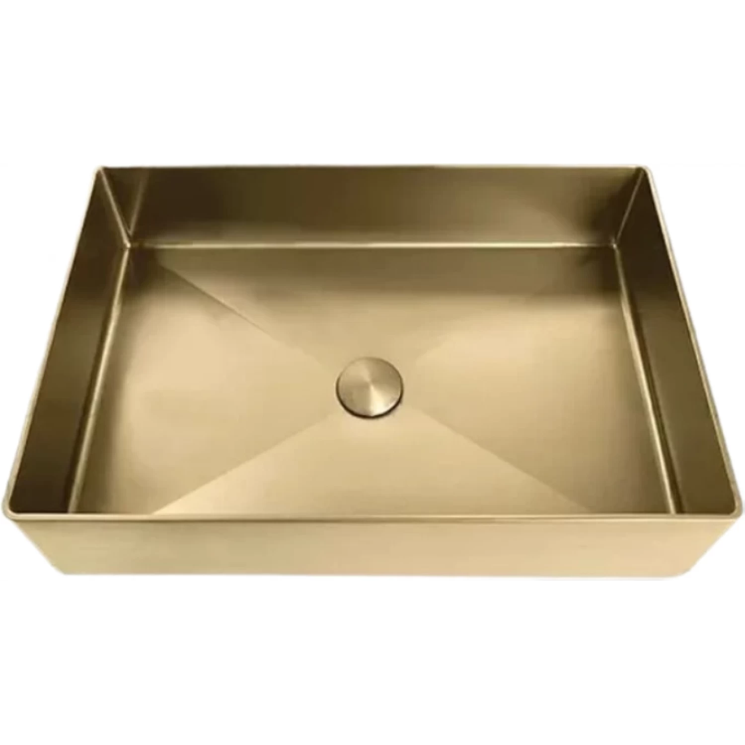 Накладная раковина 36*51 с донным клапаном Gappo GX401-3 золотой сатин