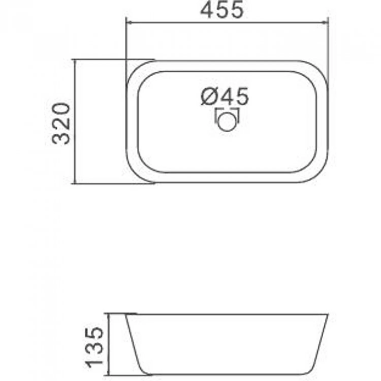 Накладная раковина Gappo 45,5 GT402 белая