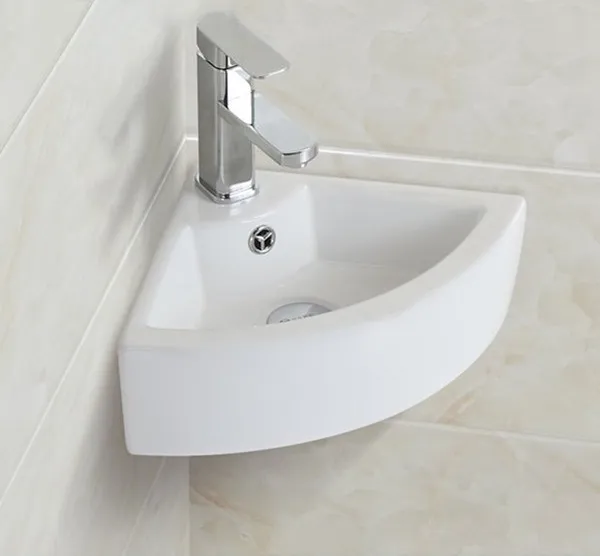 Подвесная/накладная раковина CeramaLux 33 N 9067B угловая белая