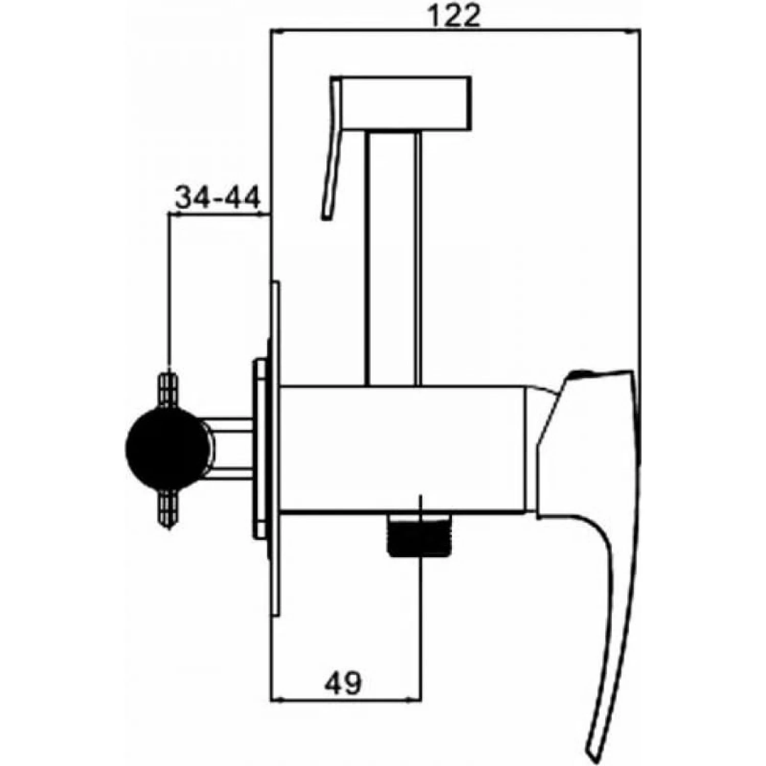 Гигиенический душ встраиваемый Gappo G07 G7207-1 хром