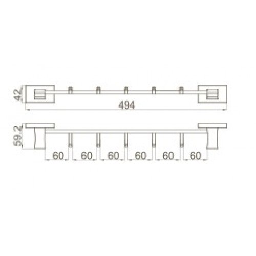 Планка с 5-ю крючками Gappo G07 G0716-50 хром