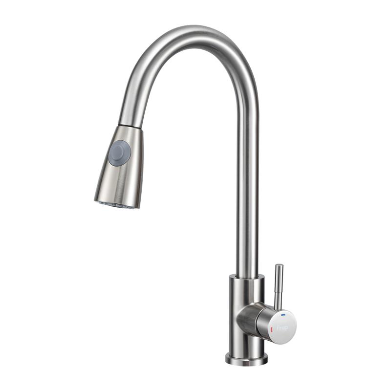 Вытяжной смеситель для кухни Frap H991 F60991-5 сатин