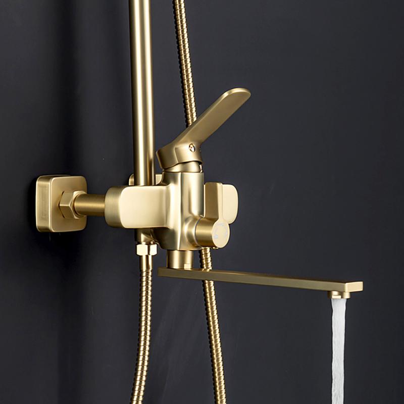 Душевая система Frap H61-3 F2461-3 золотой сатин