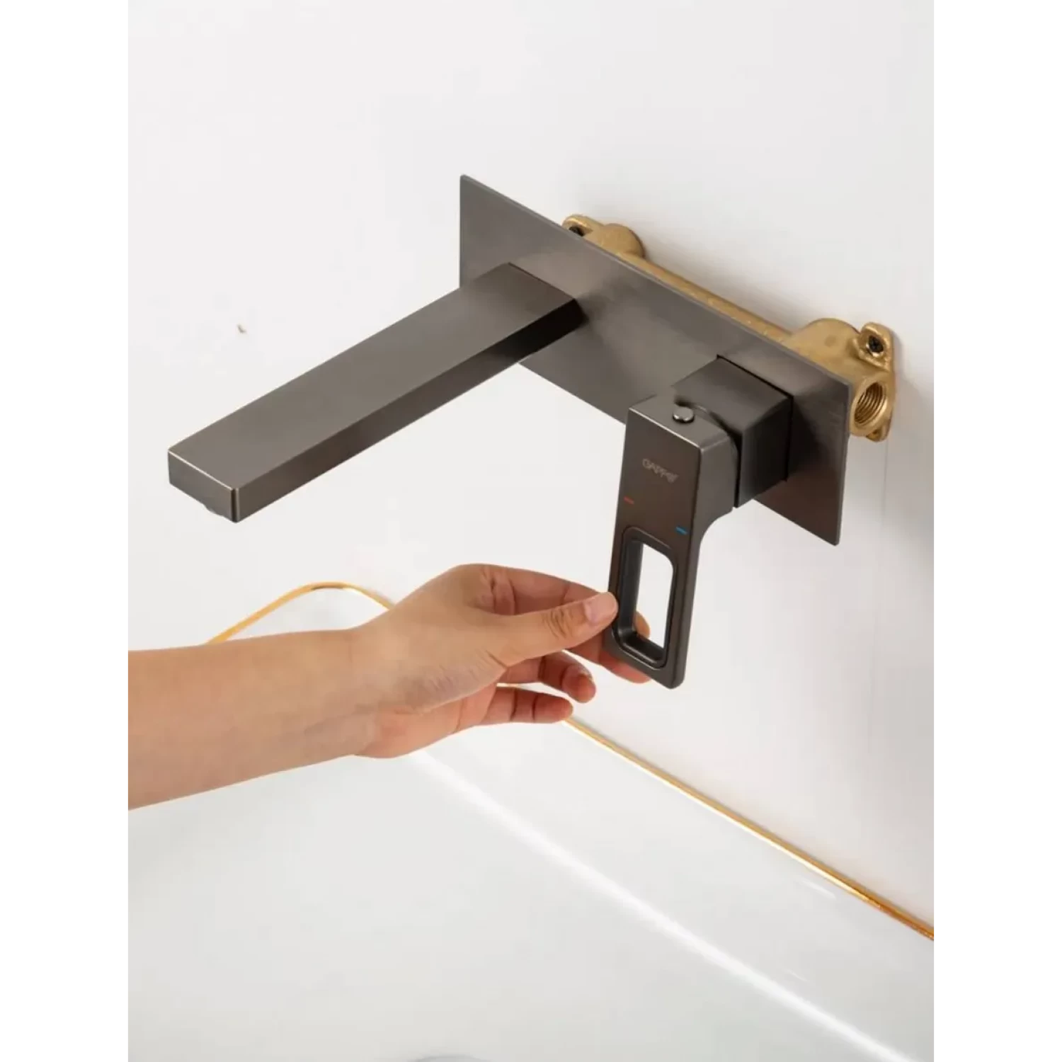 Встраиваемый смеситель для раковины Gappo G17-9 G1017-19 оружейная сталь