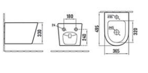 Подвесное биде CeramaLux 5330МН светло-серое