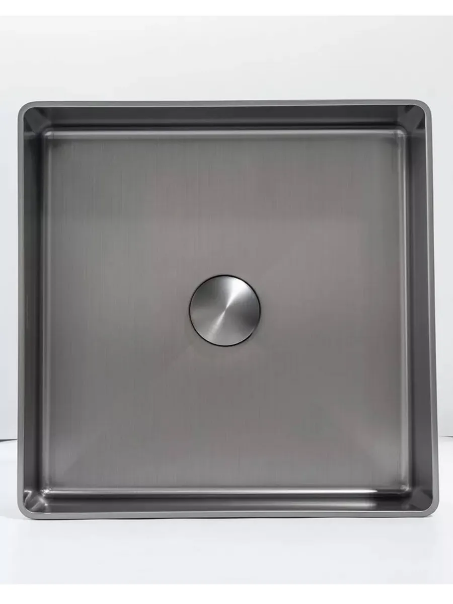 Накладная раковина 36*36 с донным клапаном Gappo GX201-9 оружейная сталь