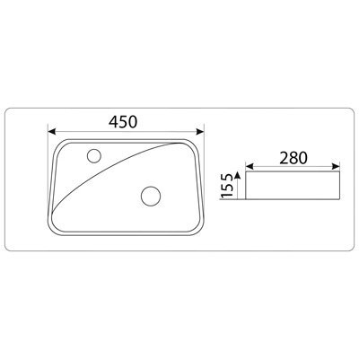 Подвесная раковина CeramaLux 45 N 9275R правая белая