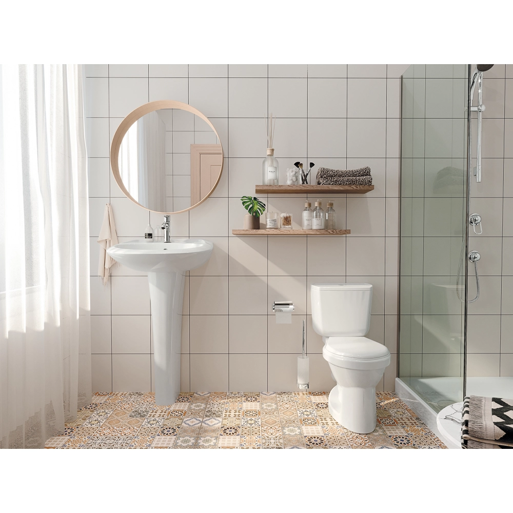 Унитаз-компакт Santek Бриз, косой выпуск, 2 режима, дюропласт 1.WH30.2.138