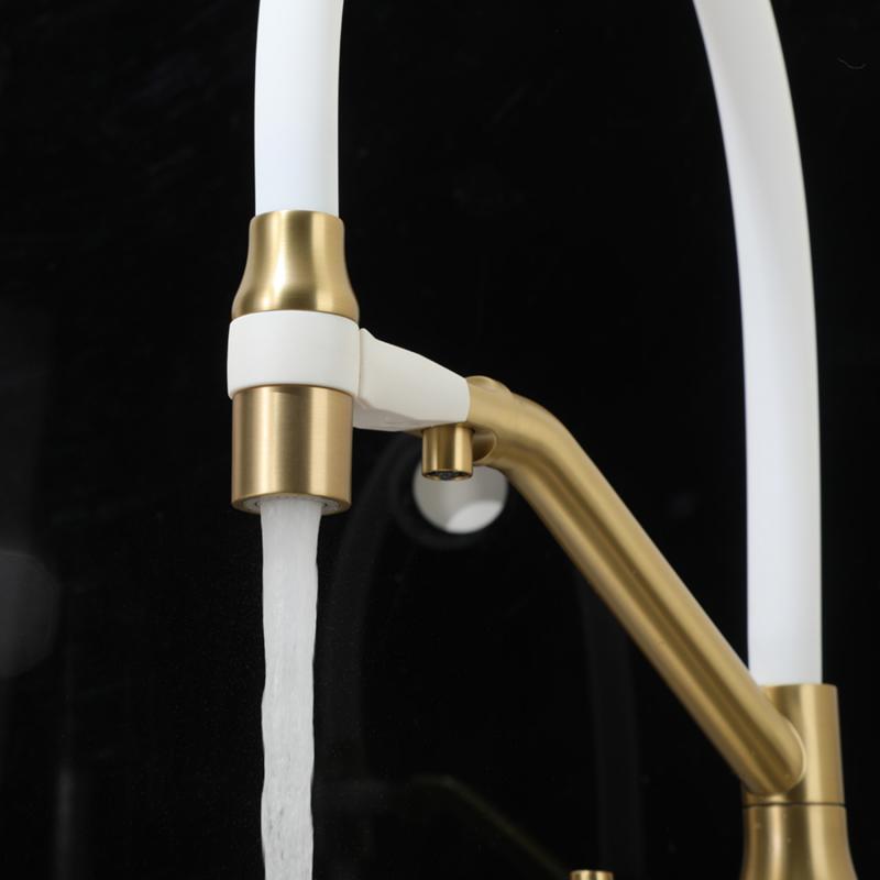 Смеситель для кухни с фильтром Frap H97 F4397-3 золотой сатин