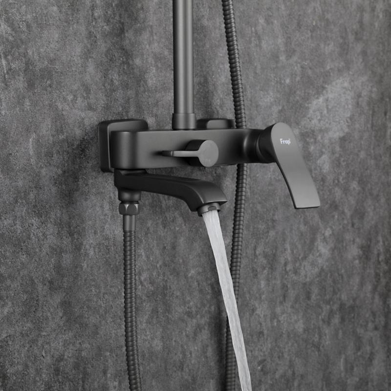 Душевая система Frap H75-9 F2475-9 оружейная сталь