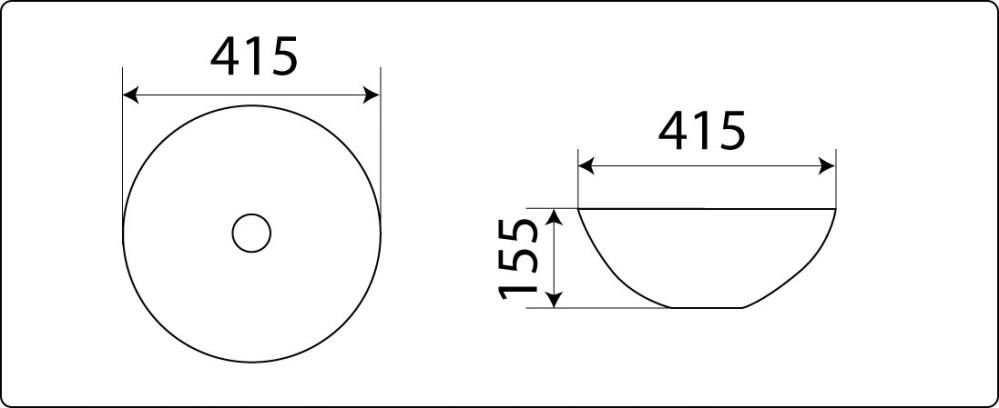 Накладная раковина CeramaLux 41,5 NC 104MB Черная матовая