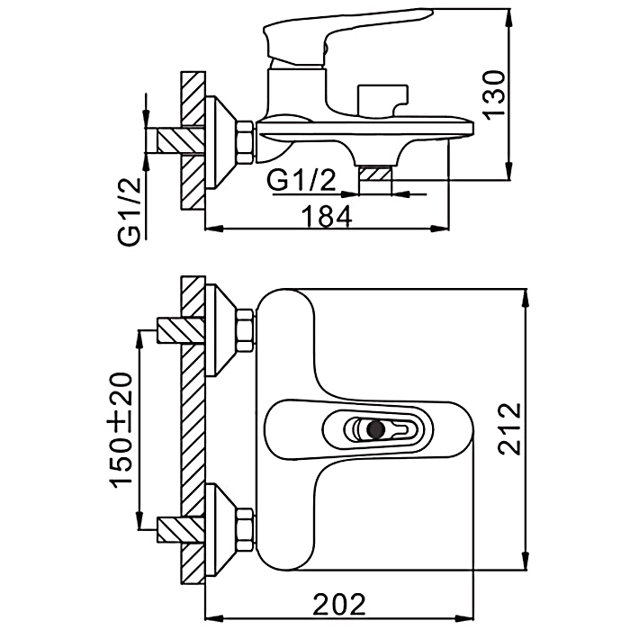 Смеситель для ванны Frap F49-6 F3249-6 черный-хром