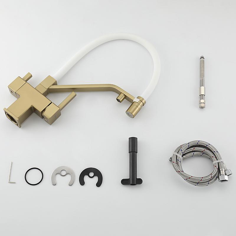 Смеситель для кухни с фильтром Gappo G95 G4395-63 золотой сатин