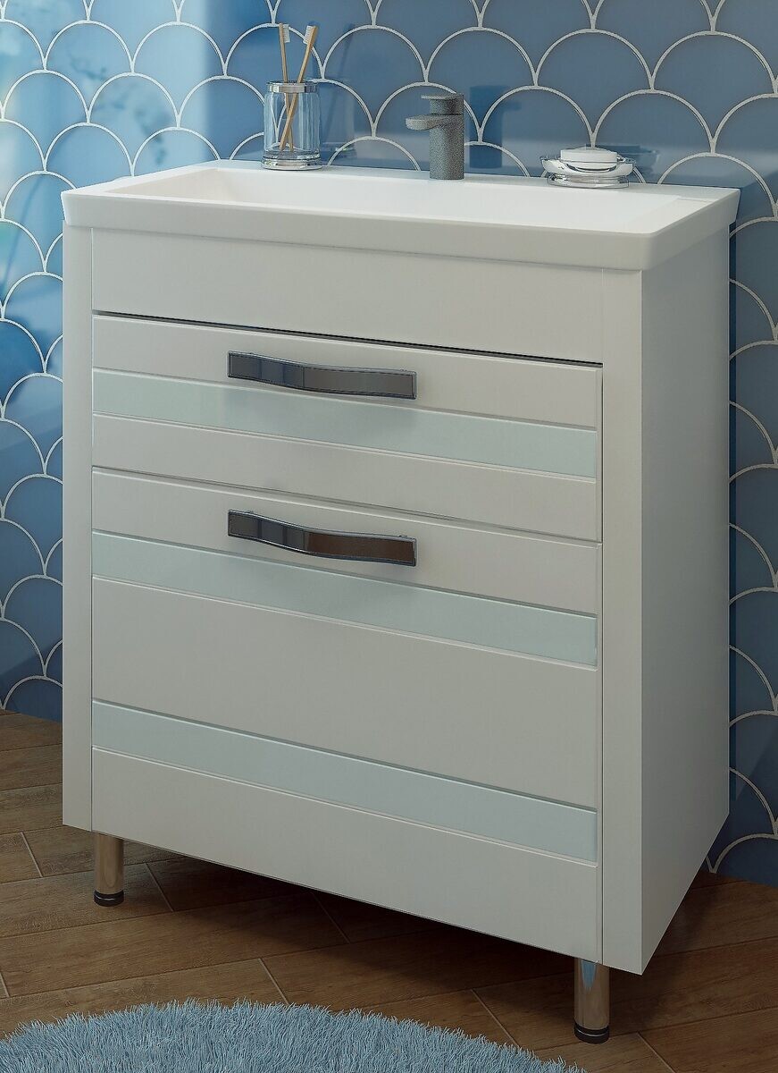 Напольная тумба EvaGold Fantasy 70 (2 ящ.) белое дерево