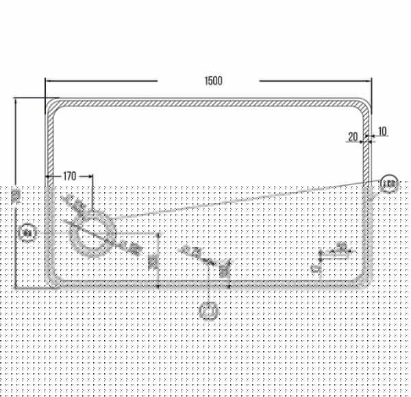 Зеркало с подсветкой и подогревом Gair Vog 1500*700 Anti Steam