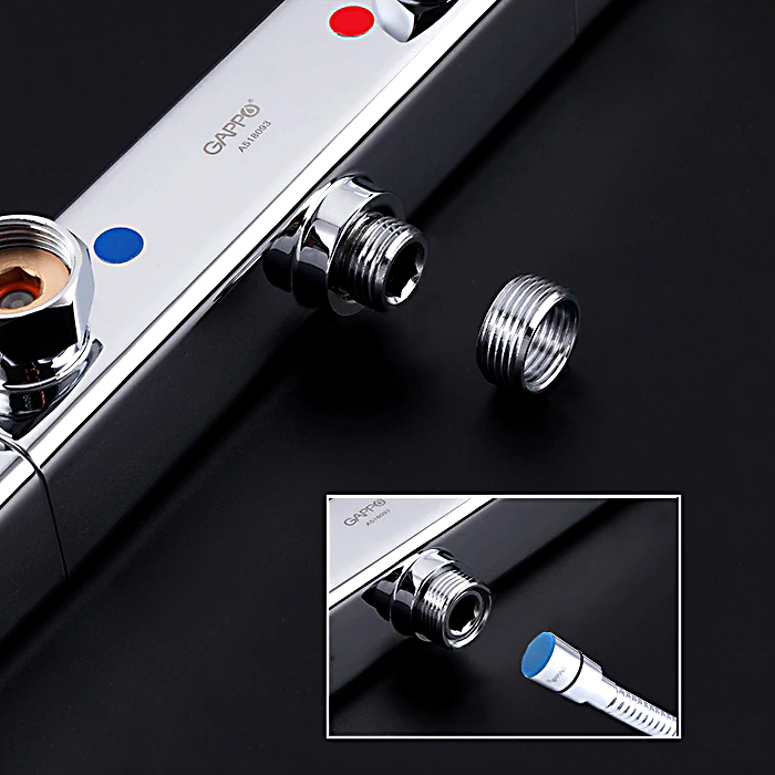 Смеситель для душа с термостатом Gappo G91 G2091 хром