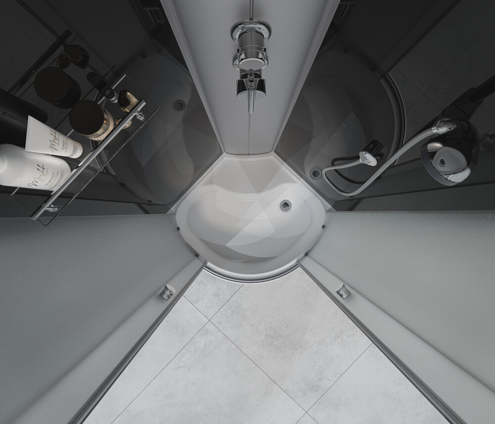 Душевая кабина EvaGold F902BS 90*90, высокий поддон, рифленое стекло