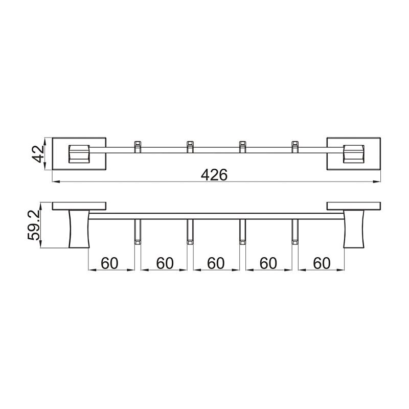 Планка с 4-мя крючками Gappo G07-3 G0716-43 золото